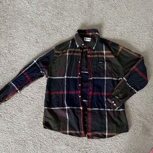 Barbour Men's Dark Plaid Button Down Shirt